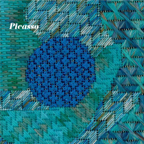 Stickerei in der Painters Farbe Picasso